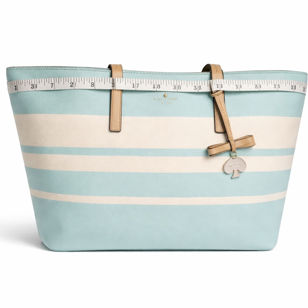 Kate Spade Striped Leather Tote NO CALLOUTS - Picture 3 of 7